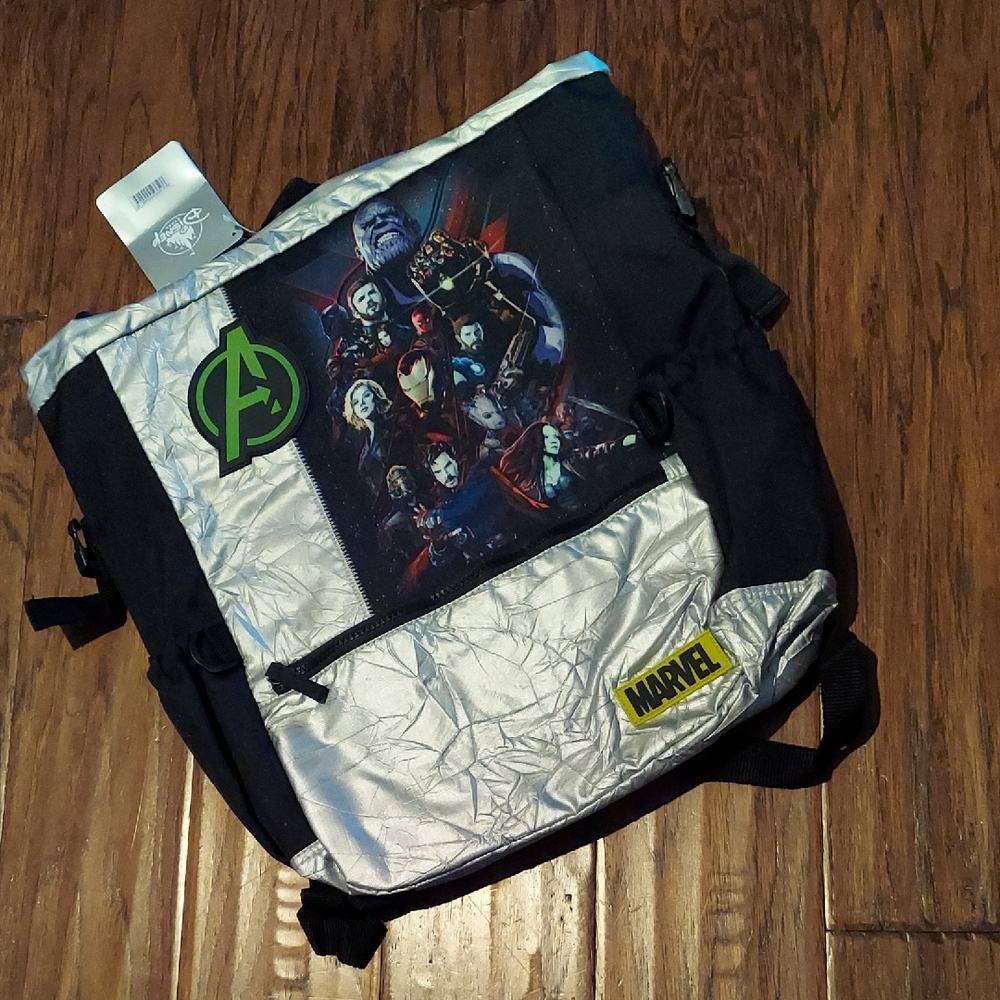 Disney Store Marvels Avengers Infinity War Silver Backpack Thanos Iron Man New